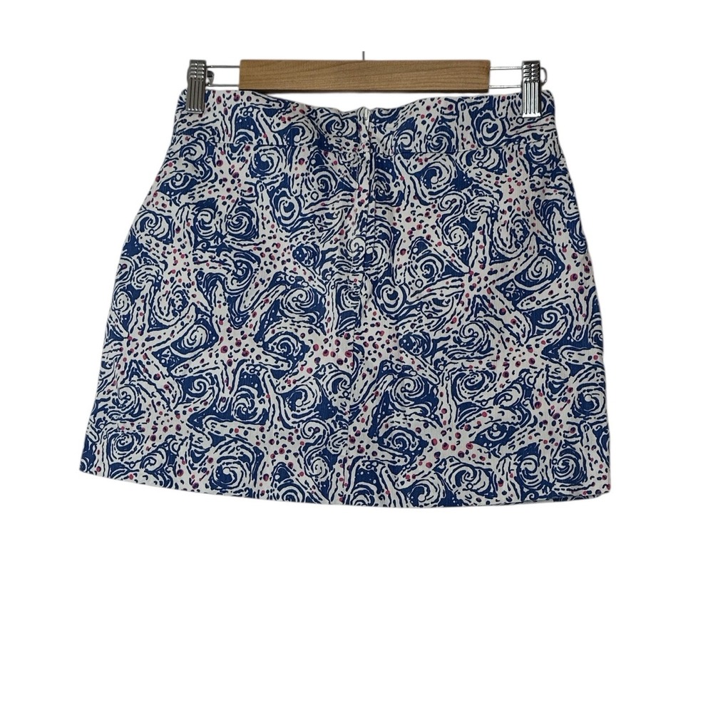 Lilly Pulitzer MARIGOLD SKORT Skirt Women Size 0 INDIGO SEA STAR Crush Beach - Picture 3 of 8